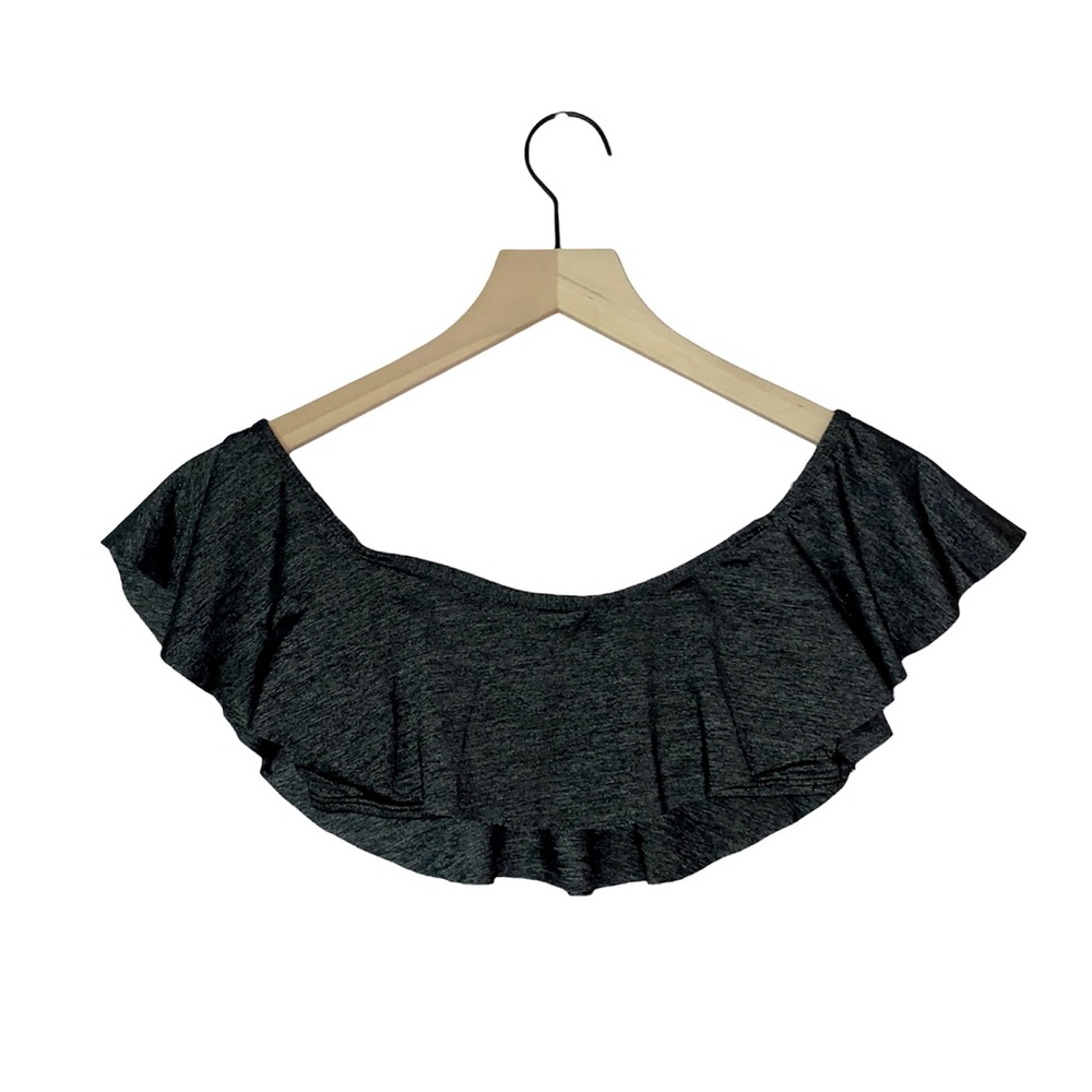 Grey Off The Shoulder Bathing Suit